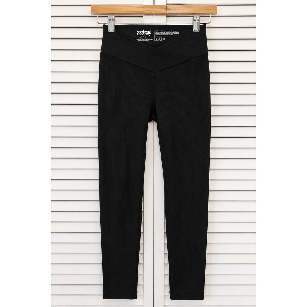 WEEKEND ACADEMY Girls Kids size 10-12 L Leggings Pants Black Casual Gym Yoga